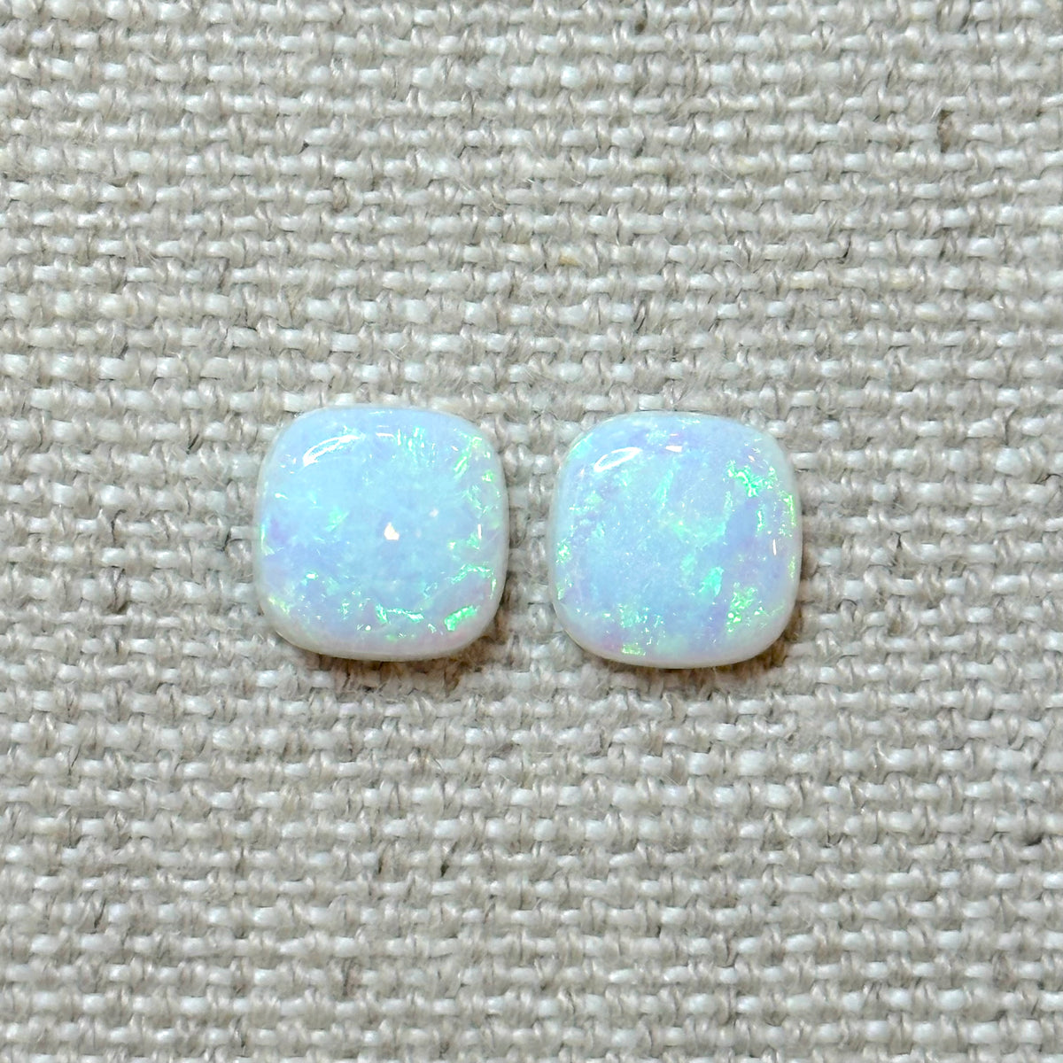 Sterling Opal 10mm Cushion Cut Square Cabochon Set