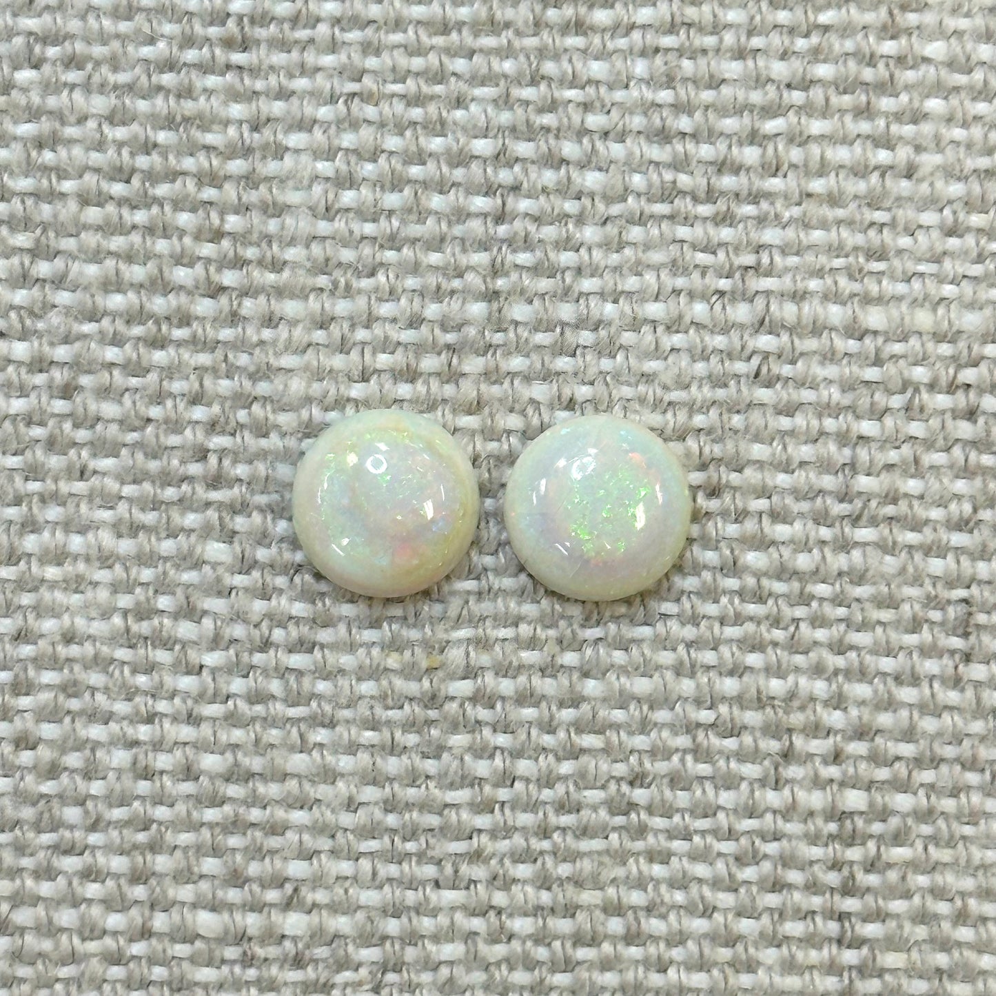 Sterling Opal 8mm Round Cabochon Set