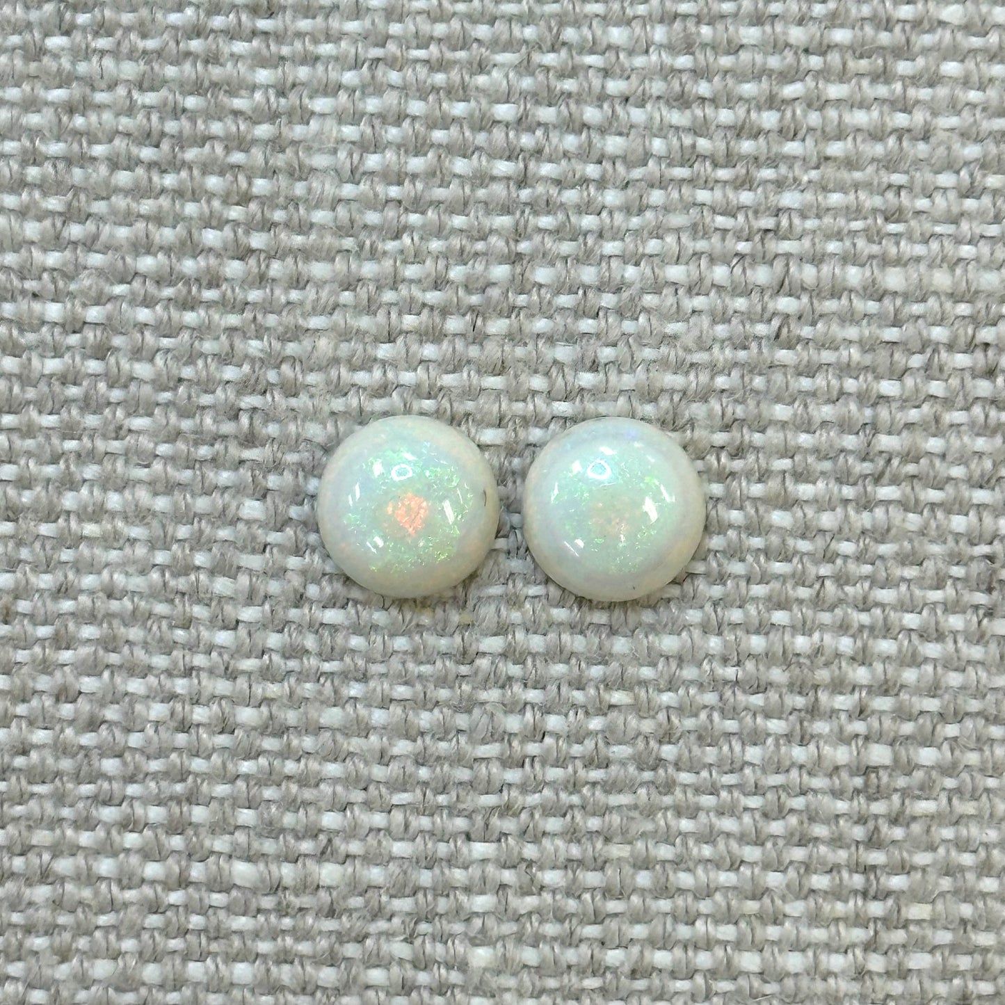 Sterling Opal 8mm Round Cabochon Set
