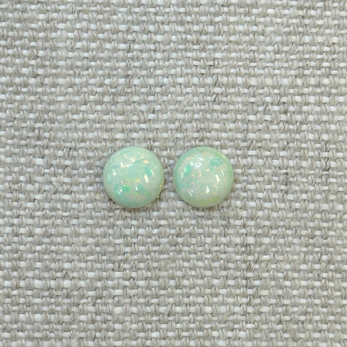 Sterling Opal 8mm Round Cabochon Set