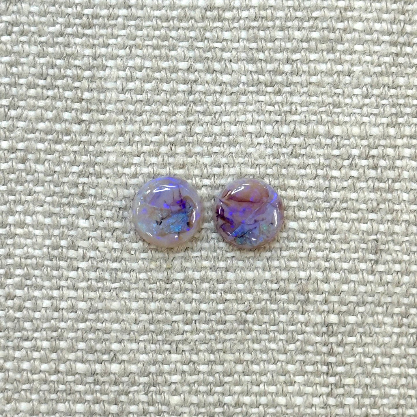 Sterling Opal 8mm Round Cabochon Set