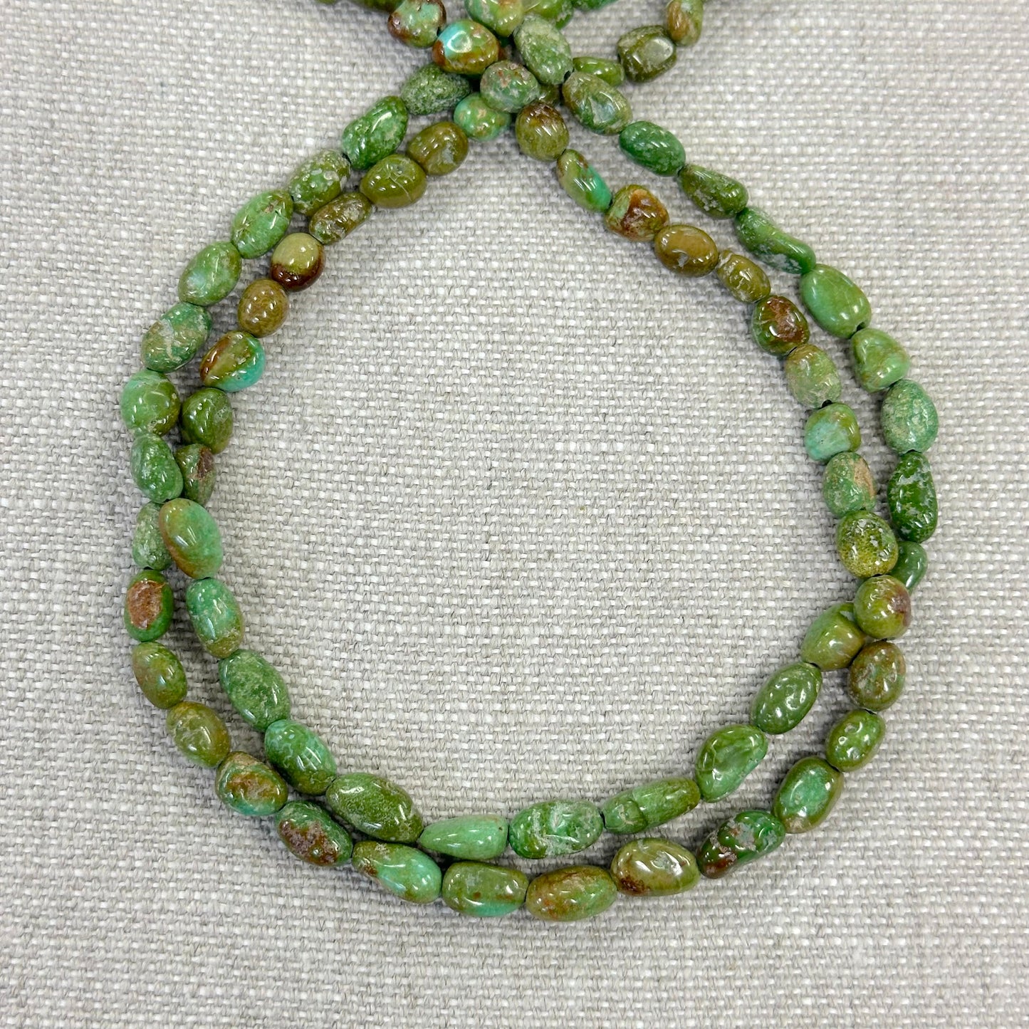 Kingman Emerald Valley 6.7-7mm Freeform Nugget Strands -- 16"