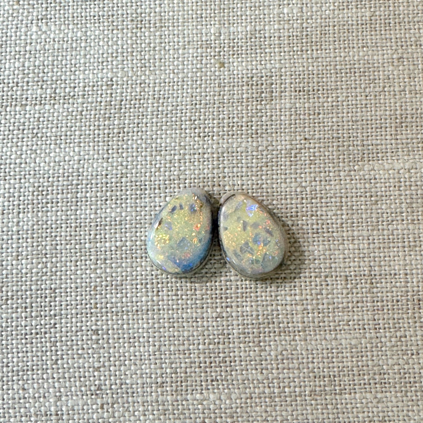 Sterling Opal 10x14mm Pear Cabochon Set