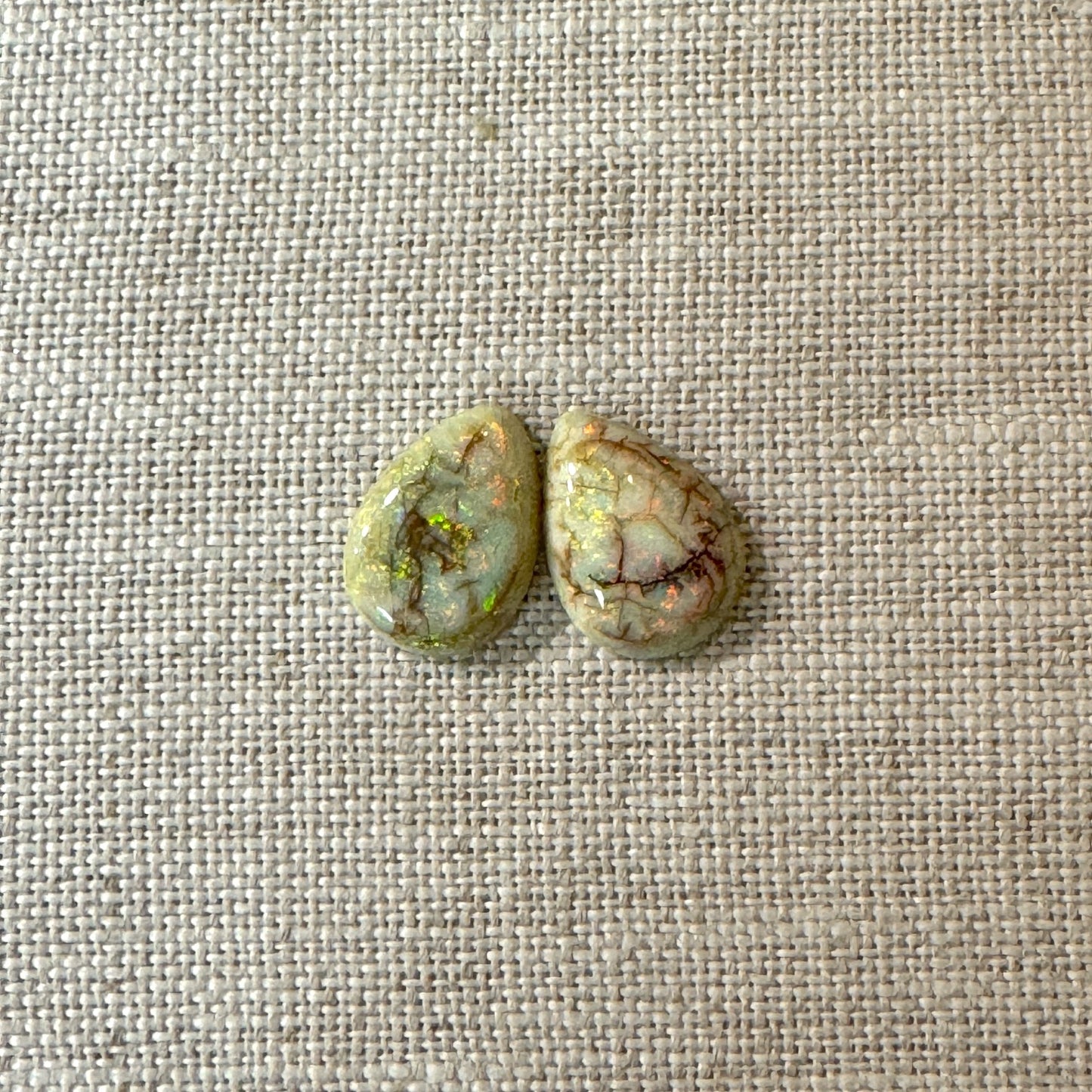 Sterling Opal 10x14mm Pear Cabochon Set