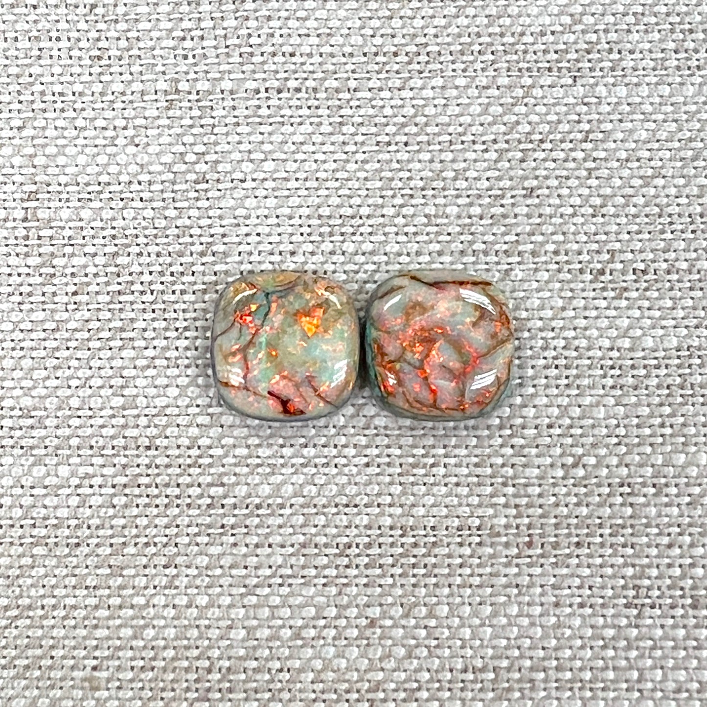 Sterling Opal 10mm Cushion Cut Square Cabochon Set