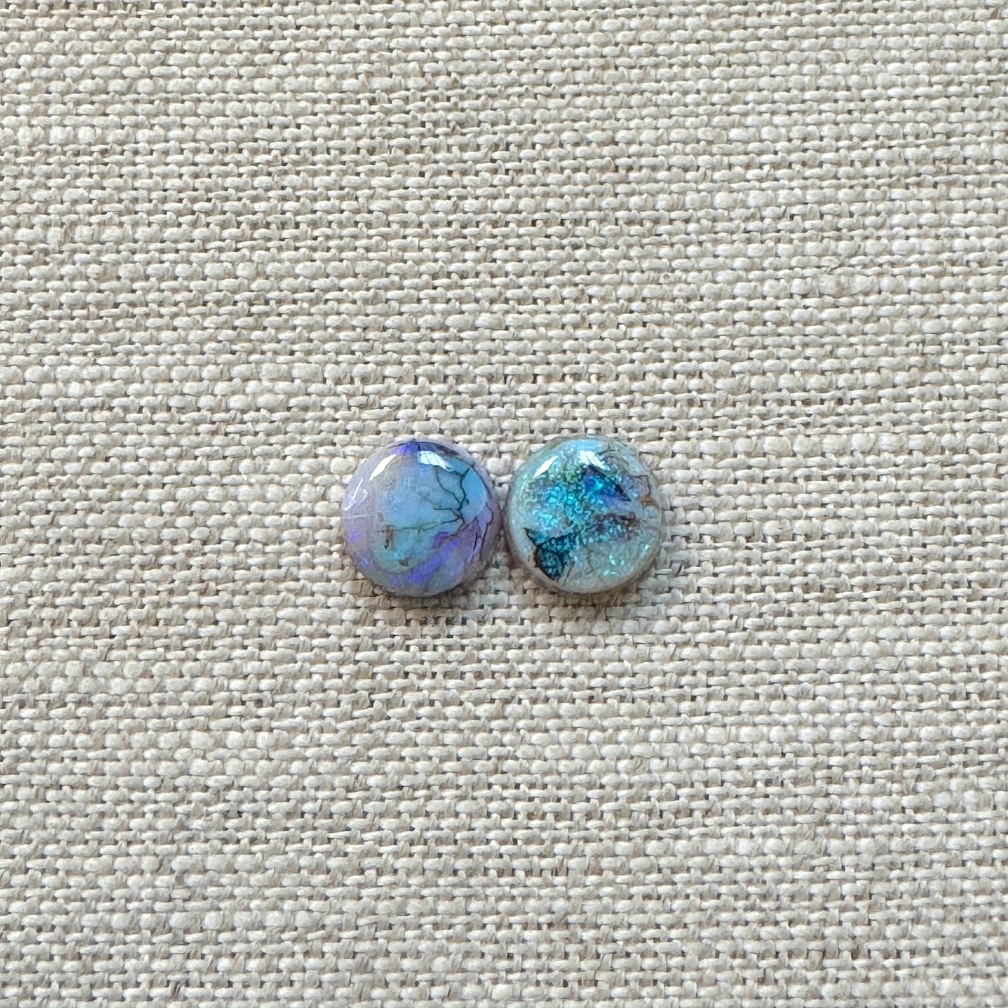 Sterling Opal 8mm Round Cabochon Set