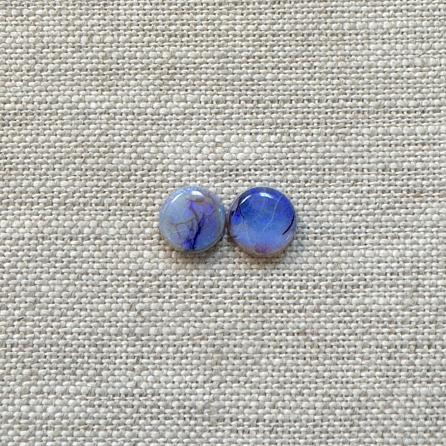 Sterling Opal 8mm Round Cabochon Set