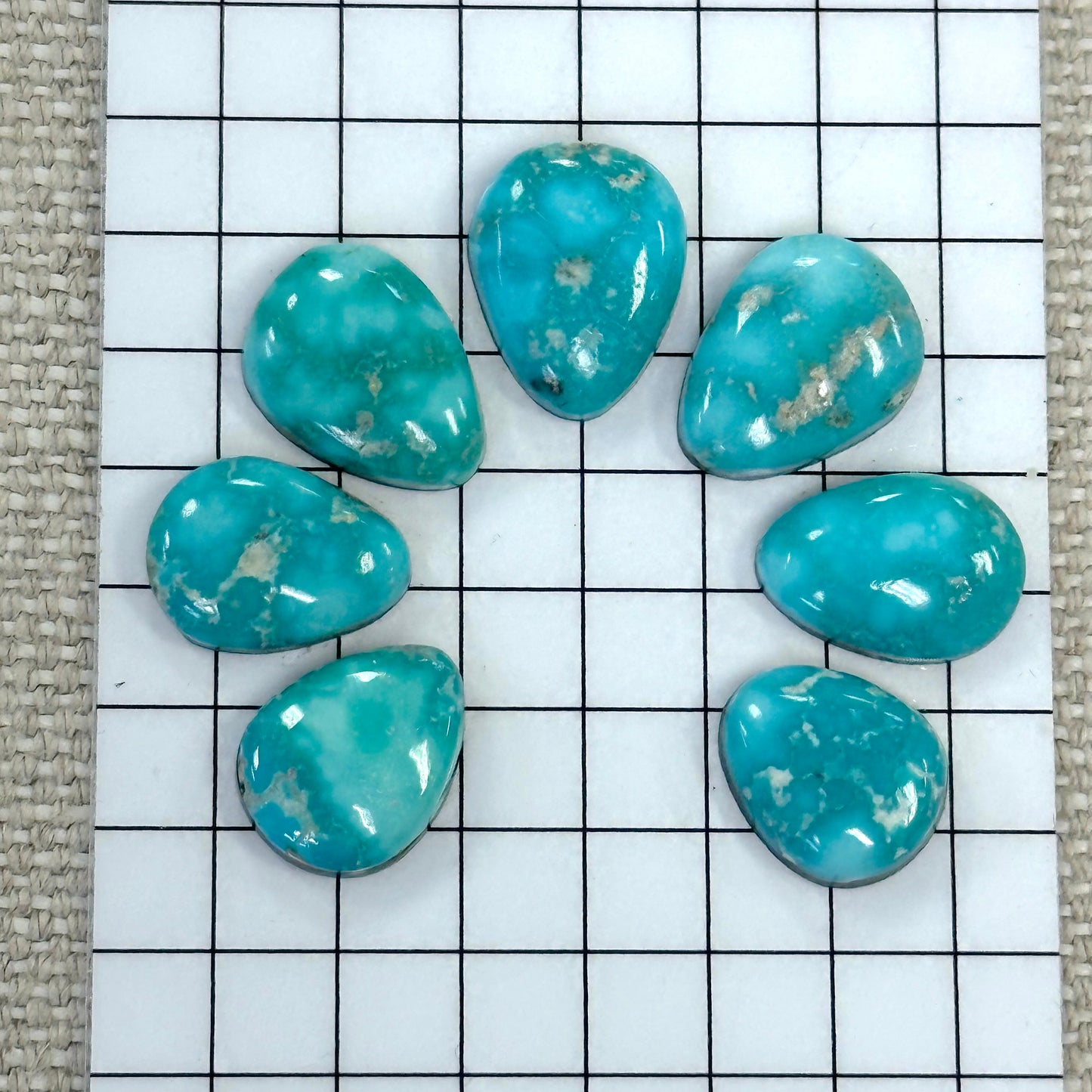 White Water Turquoise Cabochon Set
