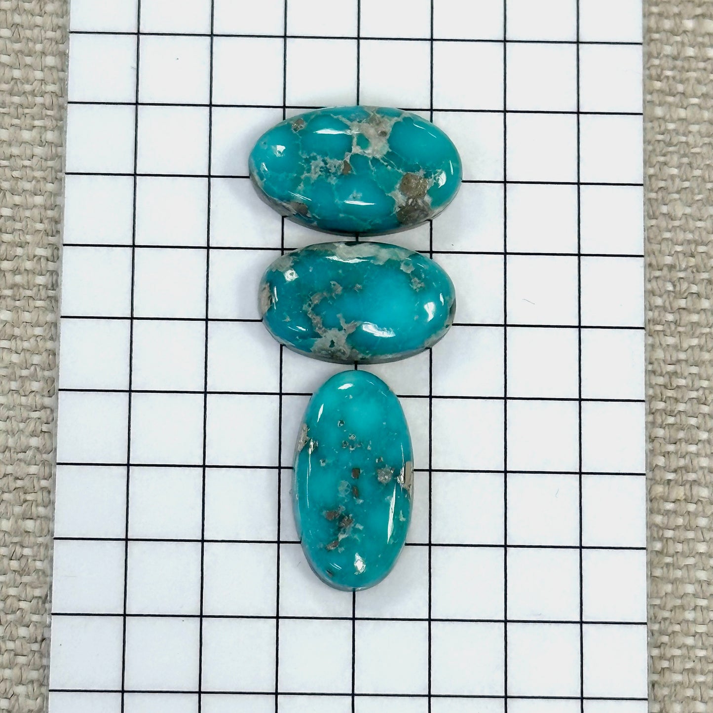 White Water Turquoise Cabochon Set