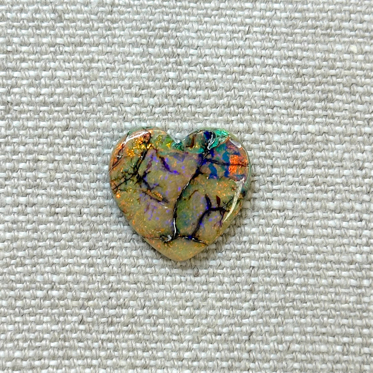 Sterling Opal 20mm Heart Cabochon