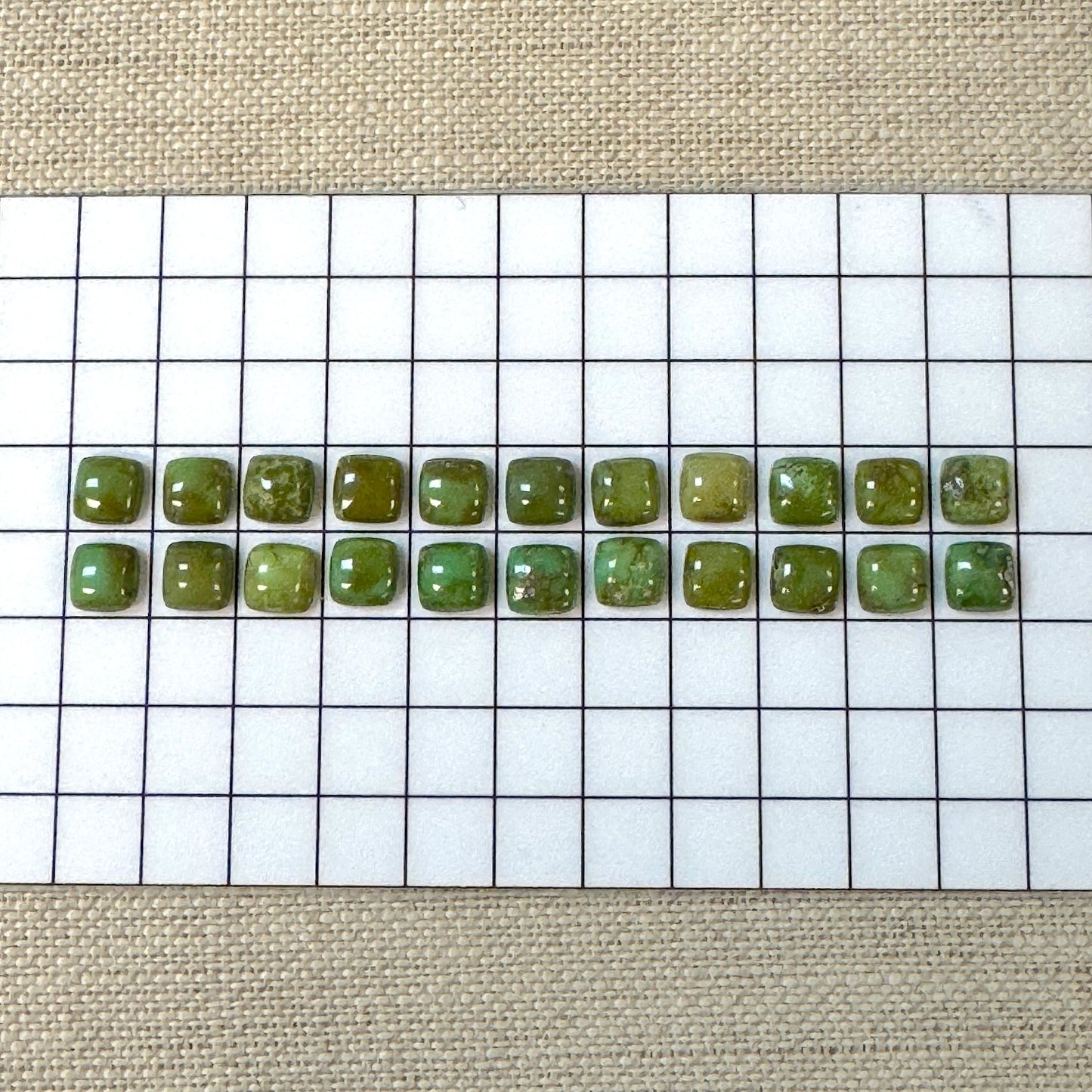 Sonoran Gold Calibrated 5mm SQ Cushion Cabochons -- 22 pc set