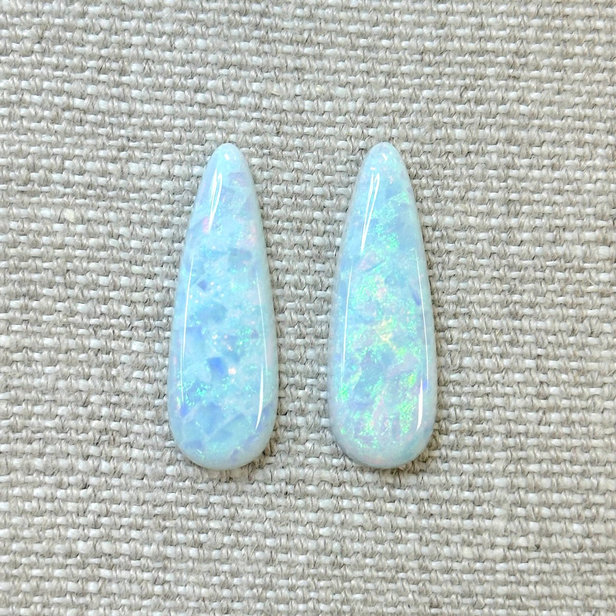 Sterling Opal 10x30mm Long Pear Cabochon Set