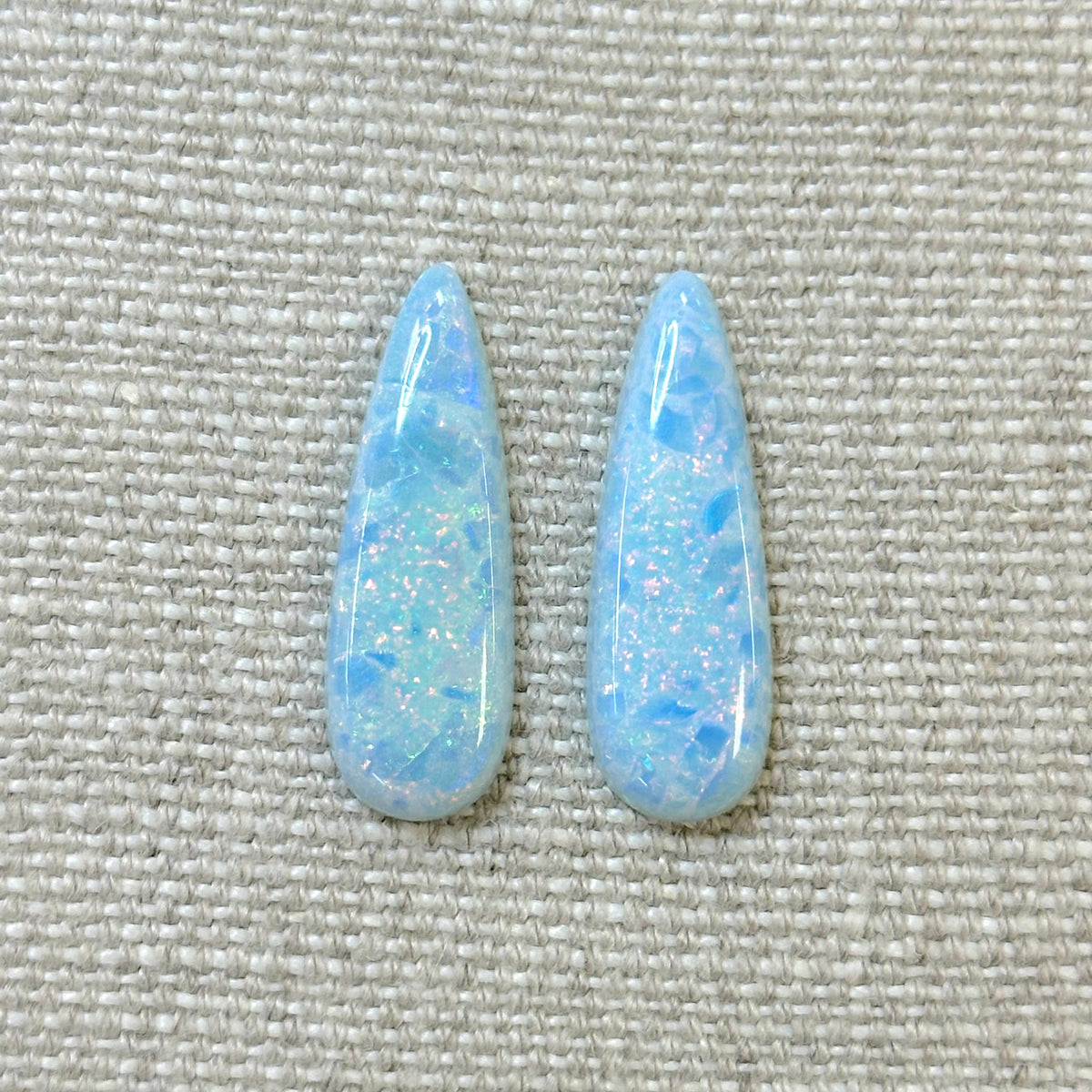 Sterling Opal 10x30mm Long Pear Cabochon Set