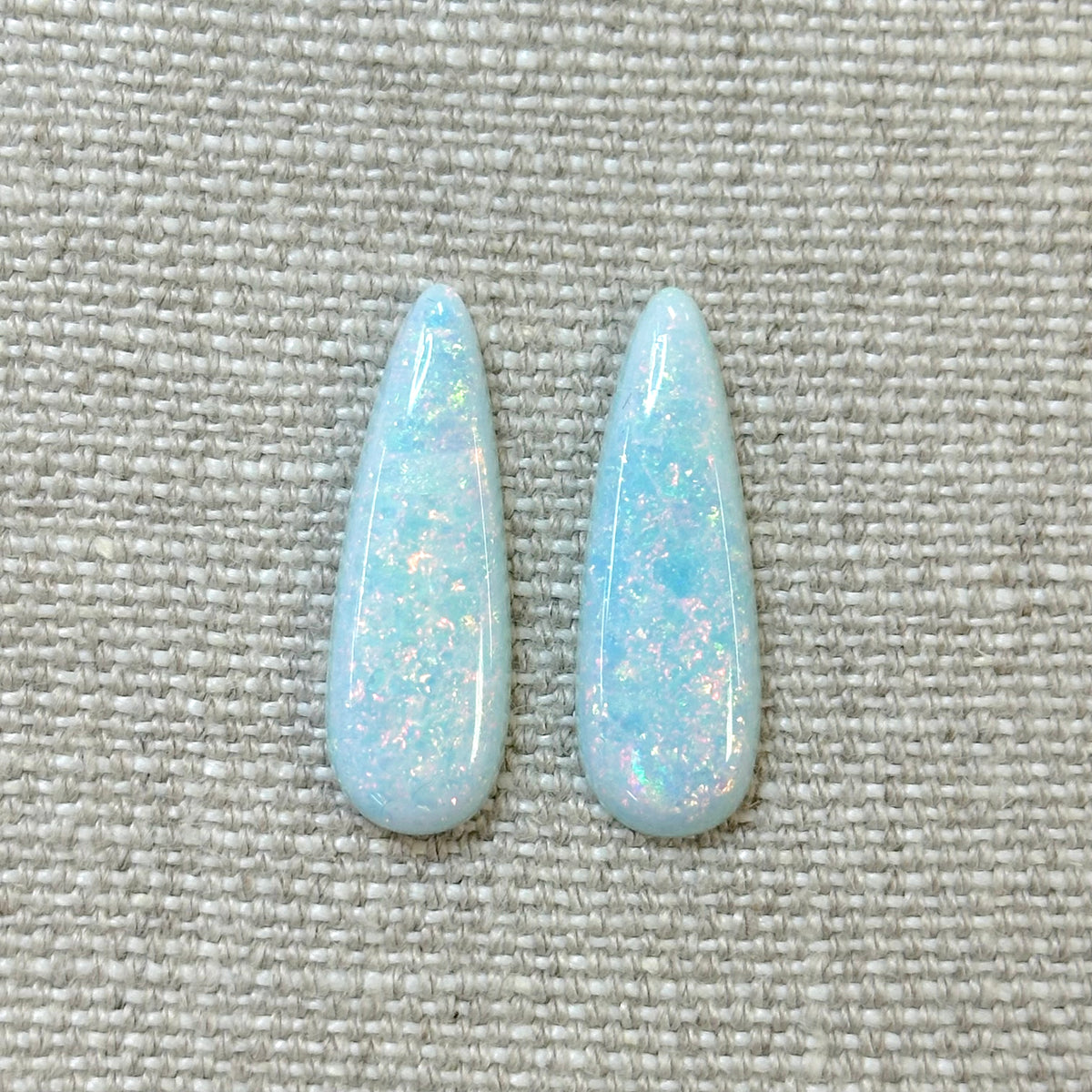 Sterling Opal 10x30mm Long Pear Cabochon Set