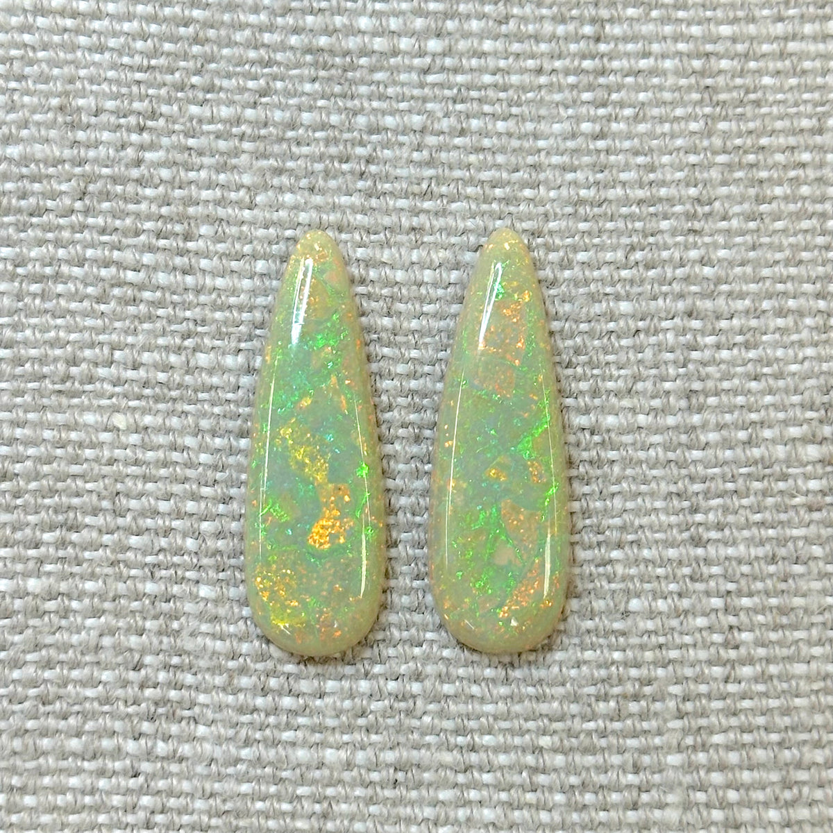 Sterling Opal 10x30mm Long Pear Cabochon Set
