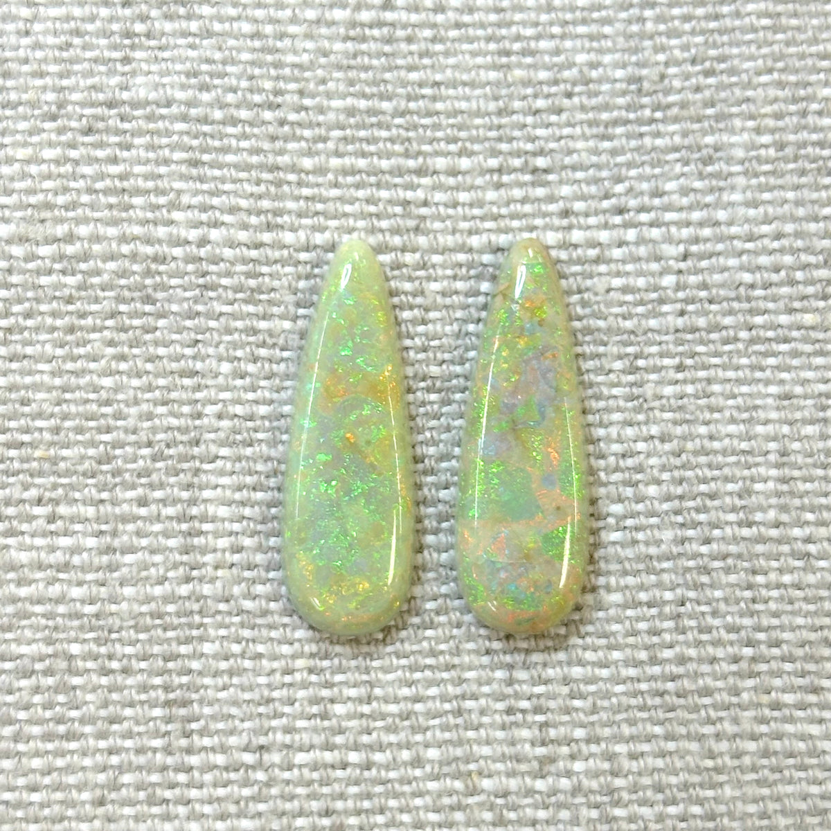 Sterling Opal 10x30mm Long Pear Cabochon Set