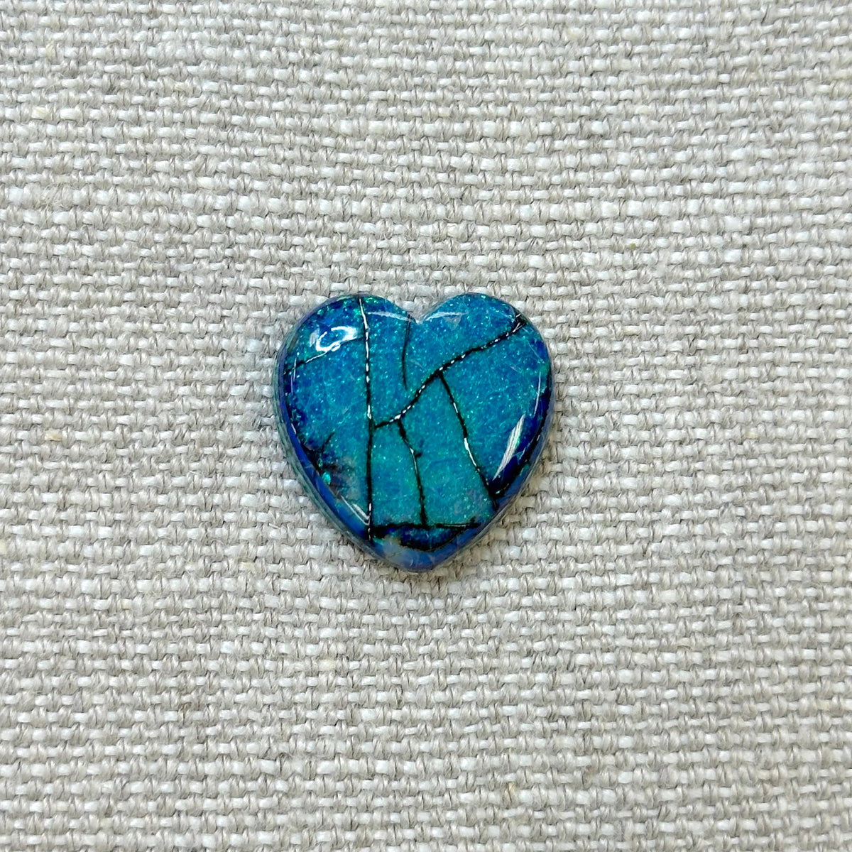 Sterling Opal 20mm Heart Cabochon