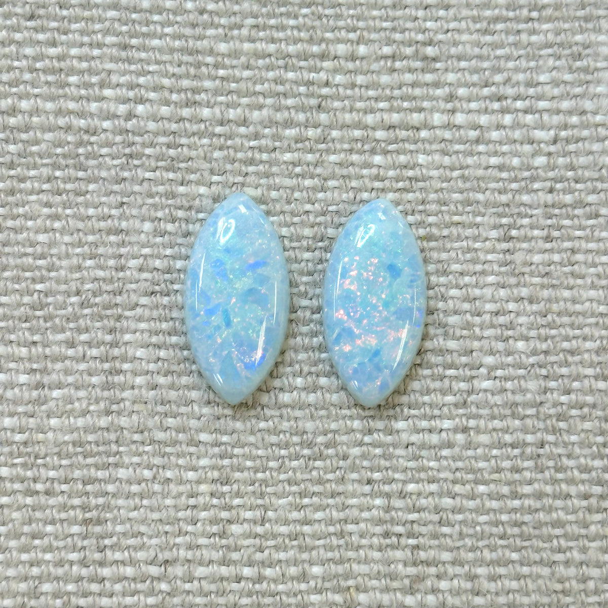 Sterling Opal 9x18mm Marquise Cabochon Set