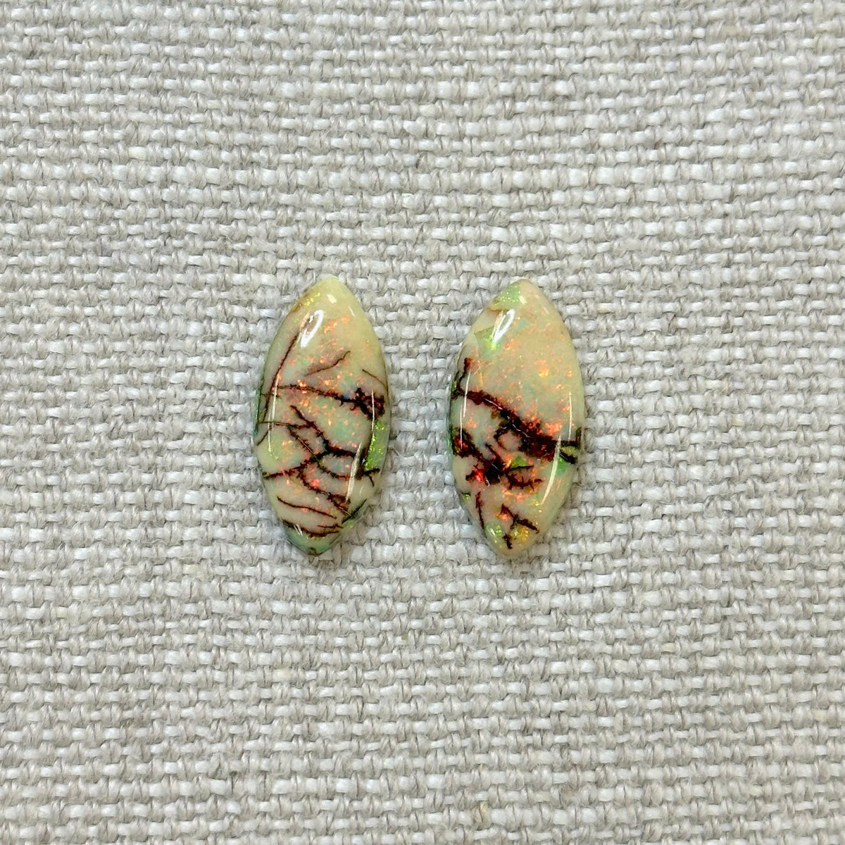 Sterling Opal 9x18mm Marquise Cabochon Set