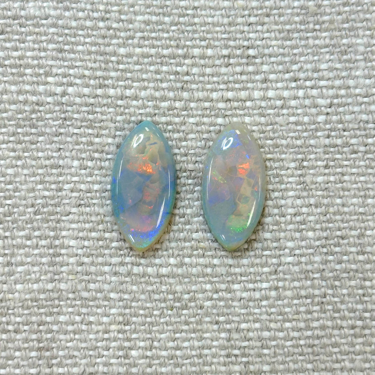 Sterling Opal 9x18mm Marquise Cabochon Set