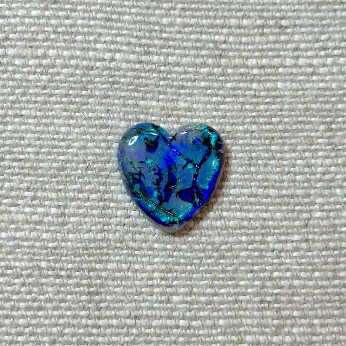 Sterling Opal 16mm Heart Cabochon
