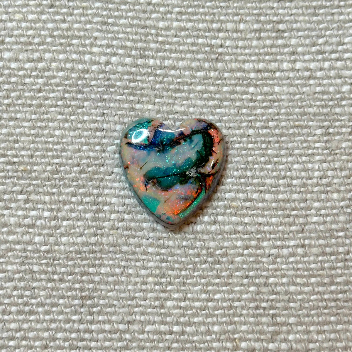 Sterling Opal 16mm Heart Cabochon