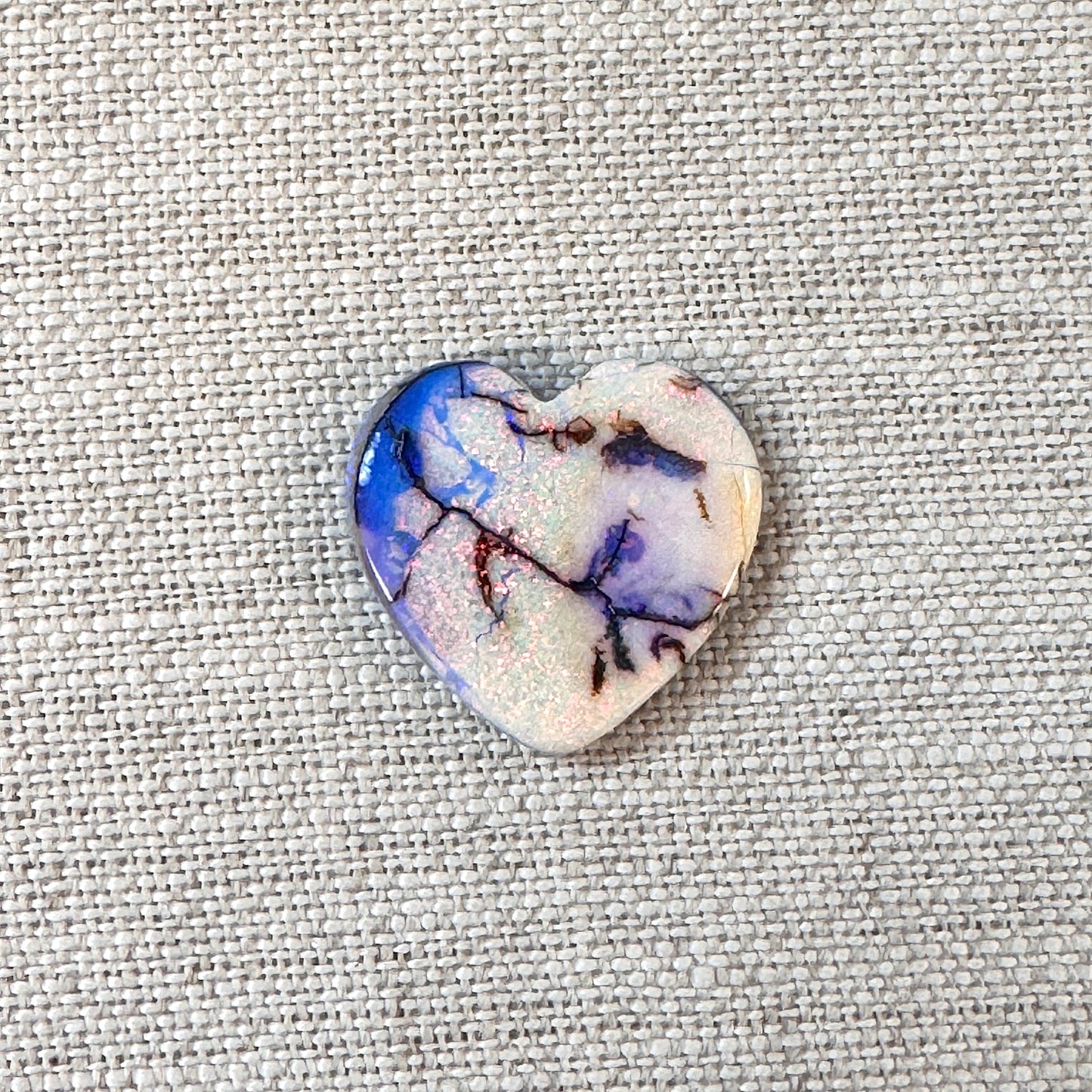 Sterling Opal 20mm Heart Cabochon