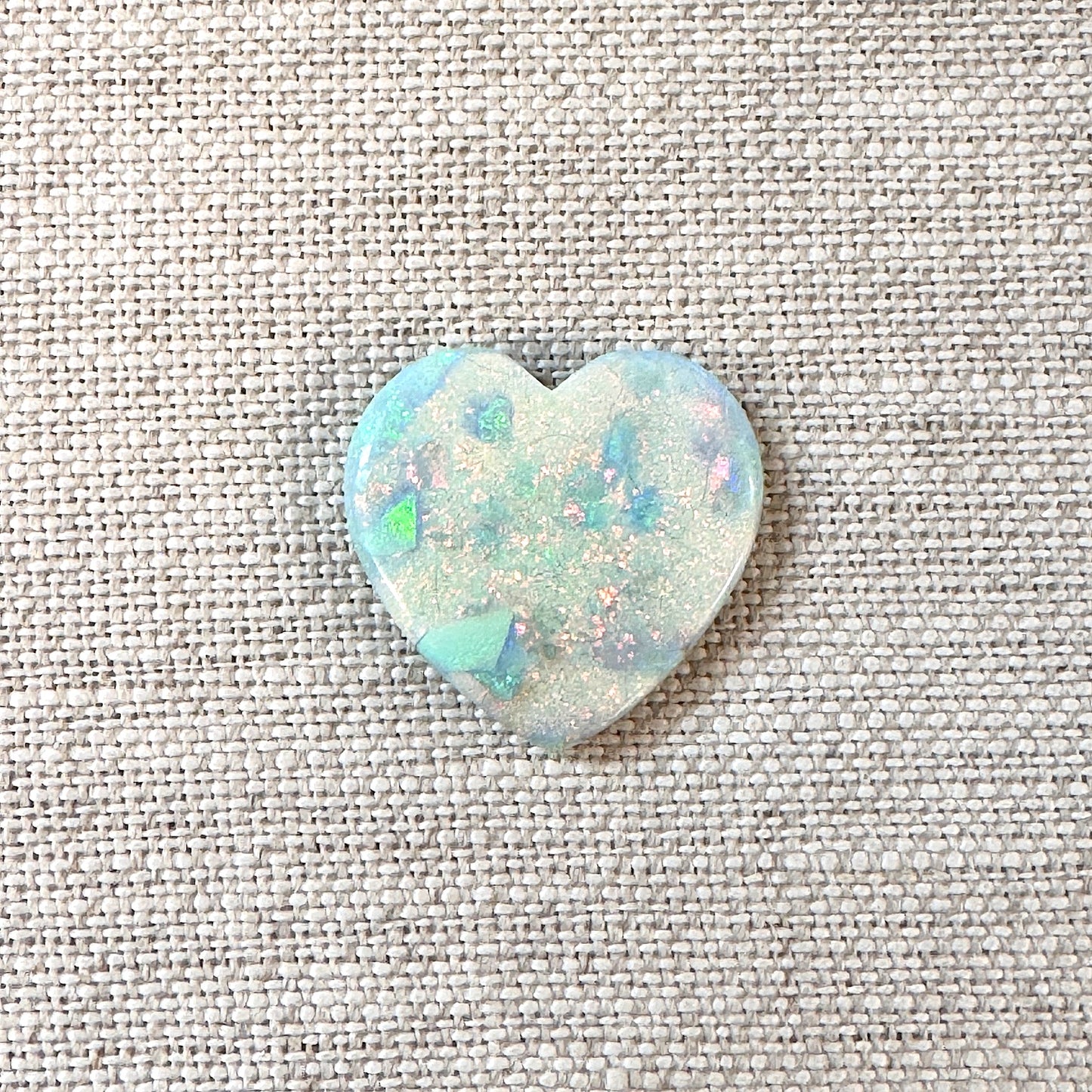 Sterling Opal 20mm Heart Cabochon