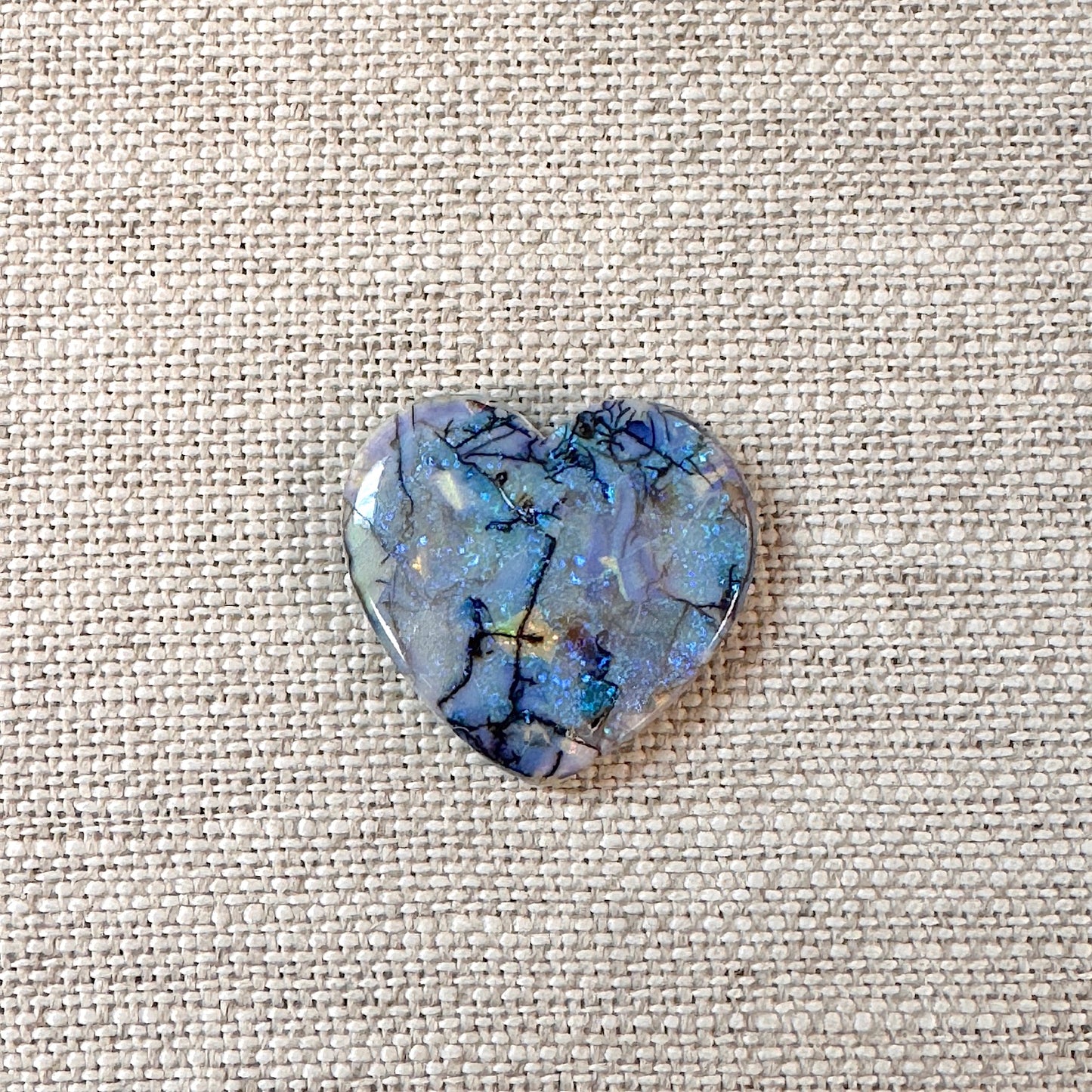 Sterling Opal 20mm Heart Cabochon