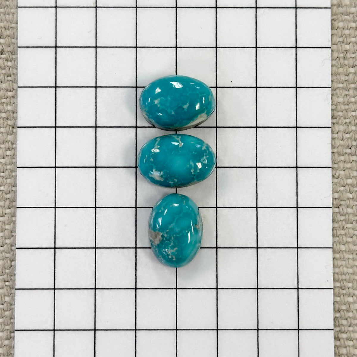 White Water Turquoise Cabochon Set