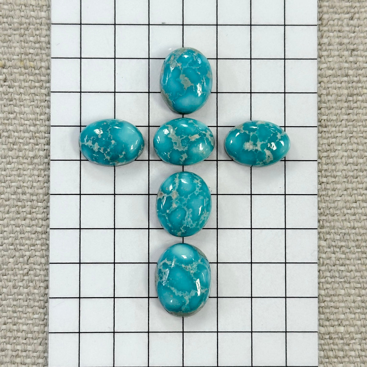 White Water Turquoise Cabochon Set
