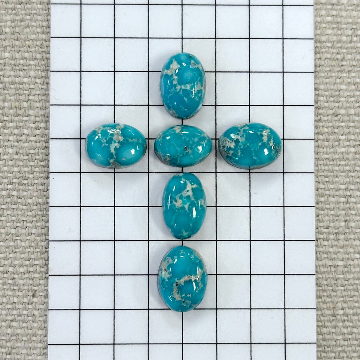 White Water Turquoise Cabochon Set