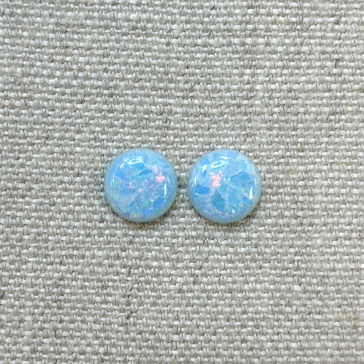 Sterling Opal 12mm Round Cabochon Set