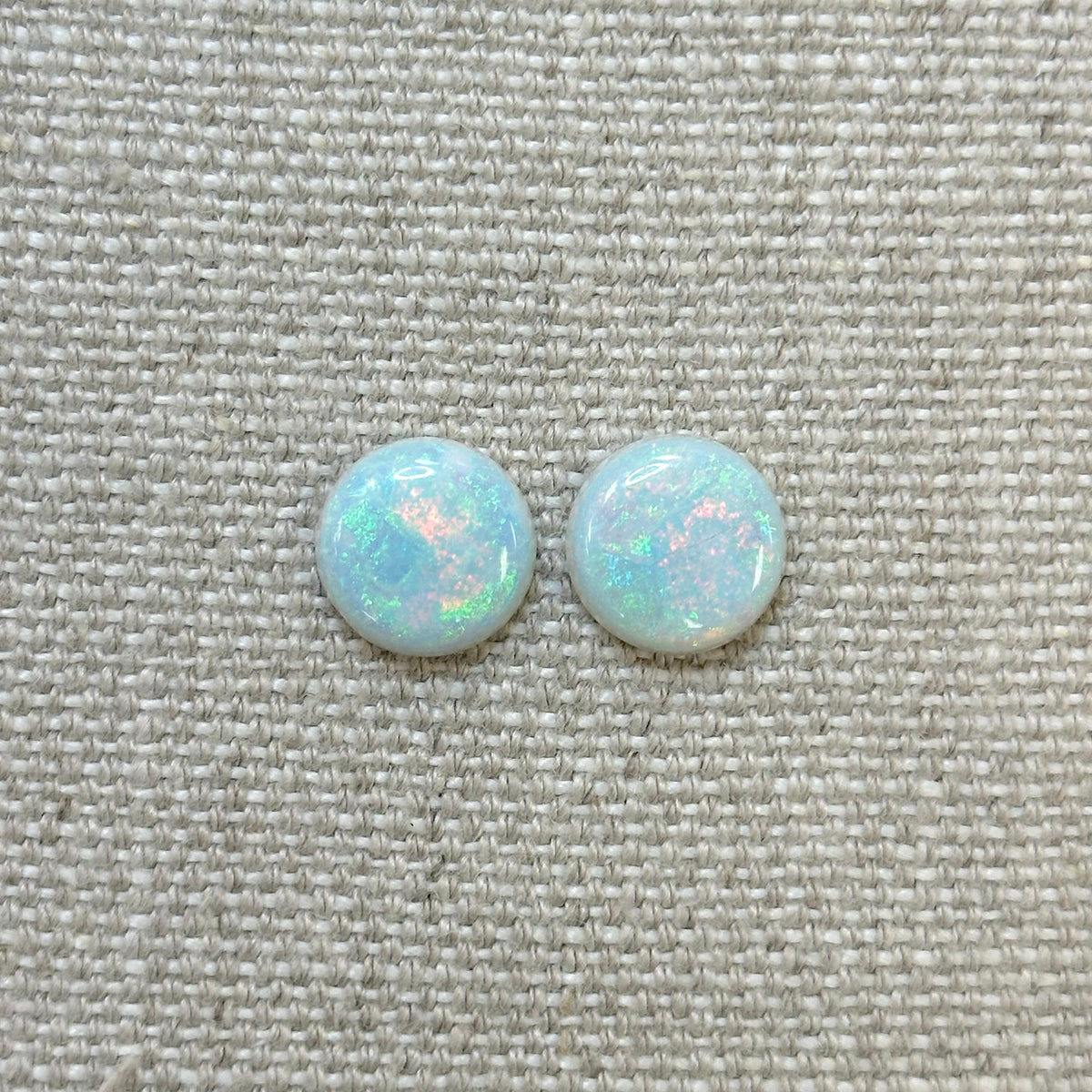 Sterling Opal 12mm Round Cabochon Set