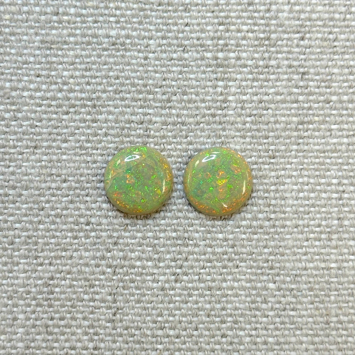 Sterling Opal 12mm Round Cabochon Set