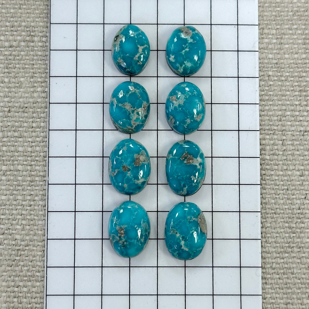 White Water Turquoise Cabochon Set
