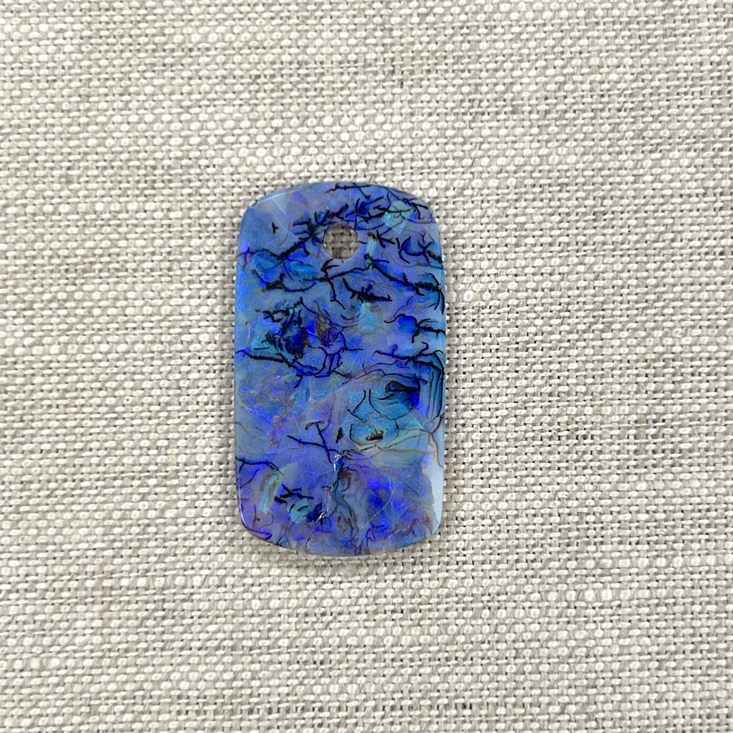 Sterling Opal Two-Sided Tag with 3mm Hole