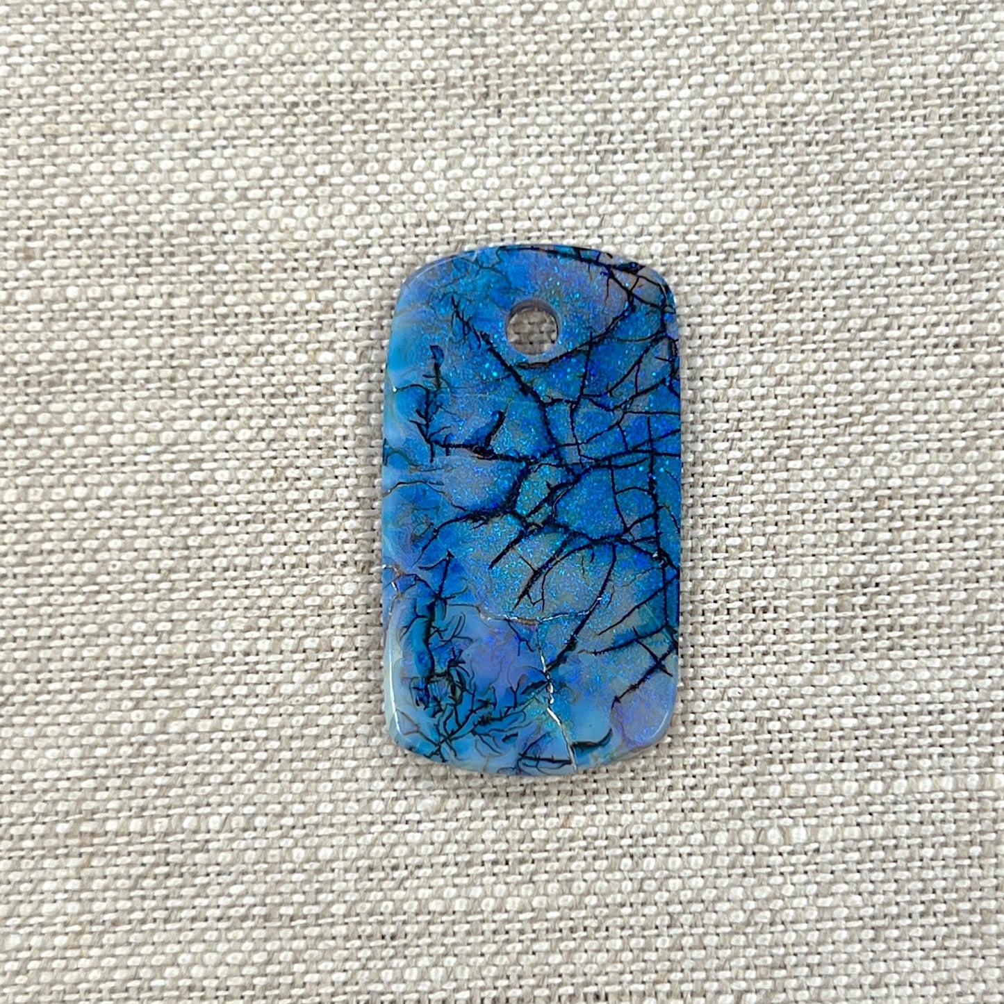 Sterling Opal Two-Sided Tag with 3mm Hole