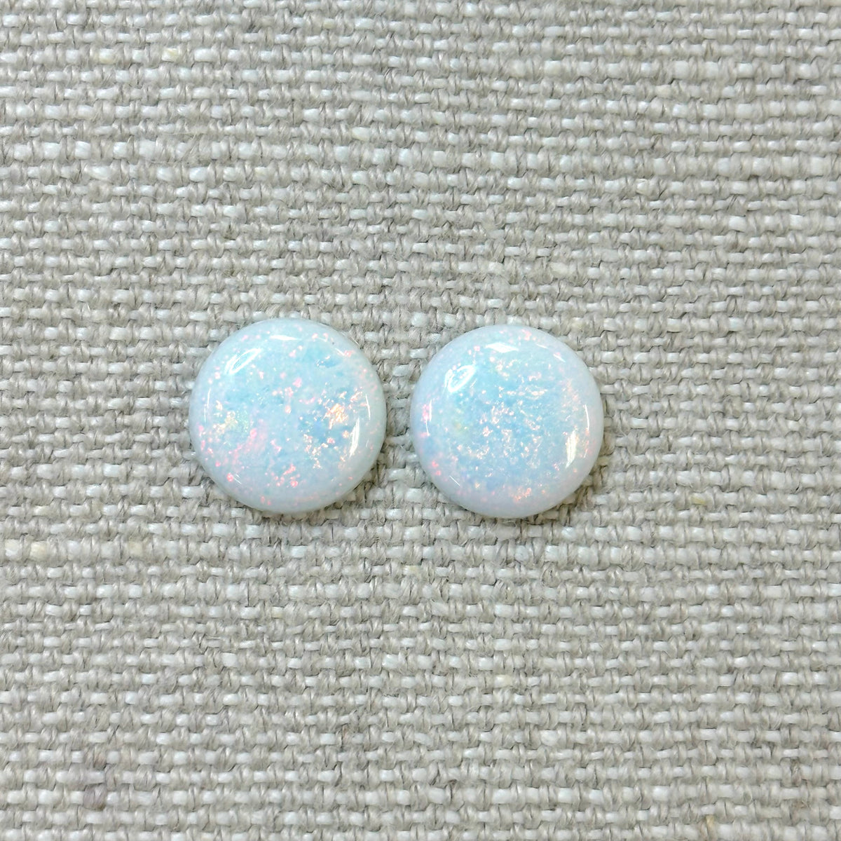 Sterling Opal 12mm Round Cabochon Set