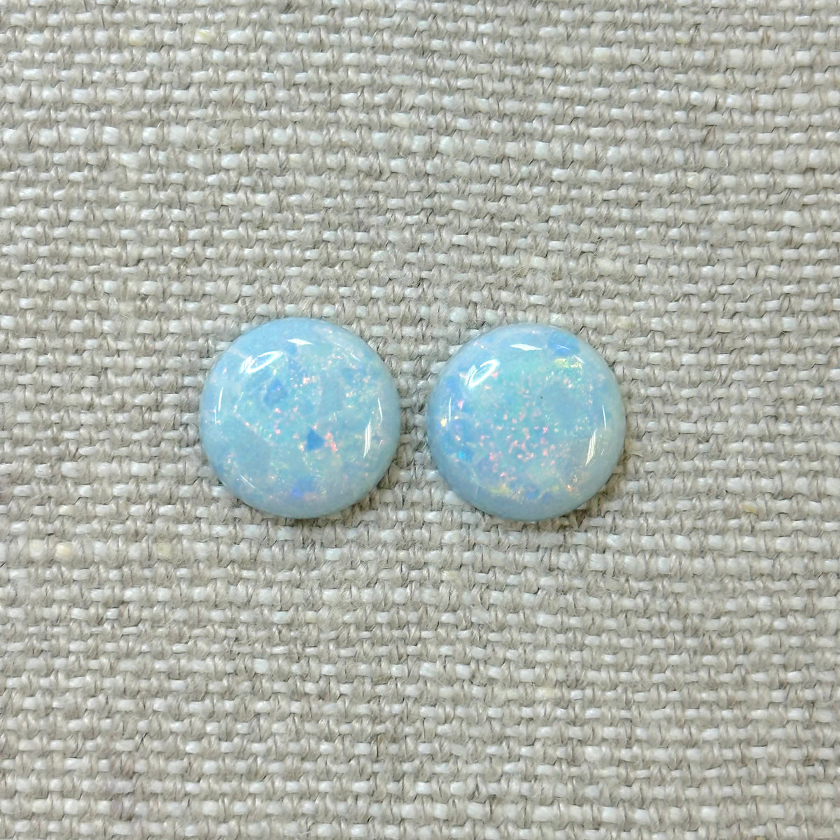 Sterling Opal 12mm Round Cabochon Set