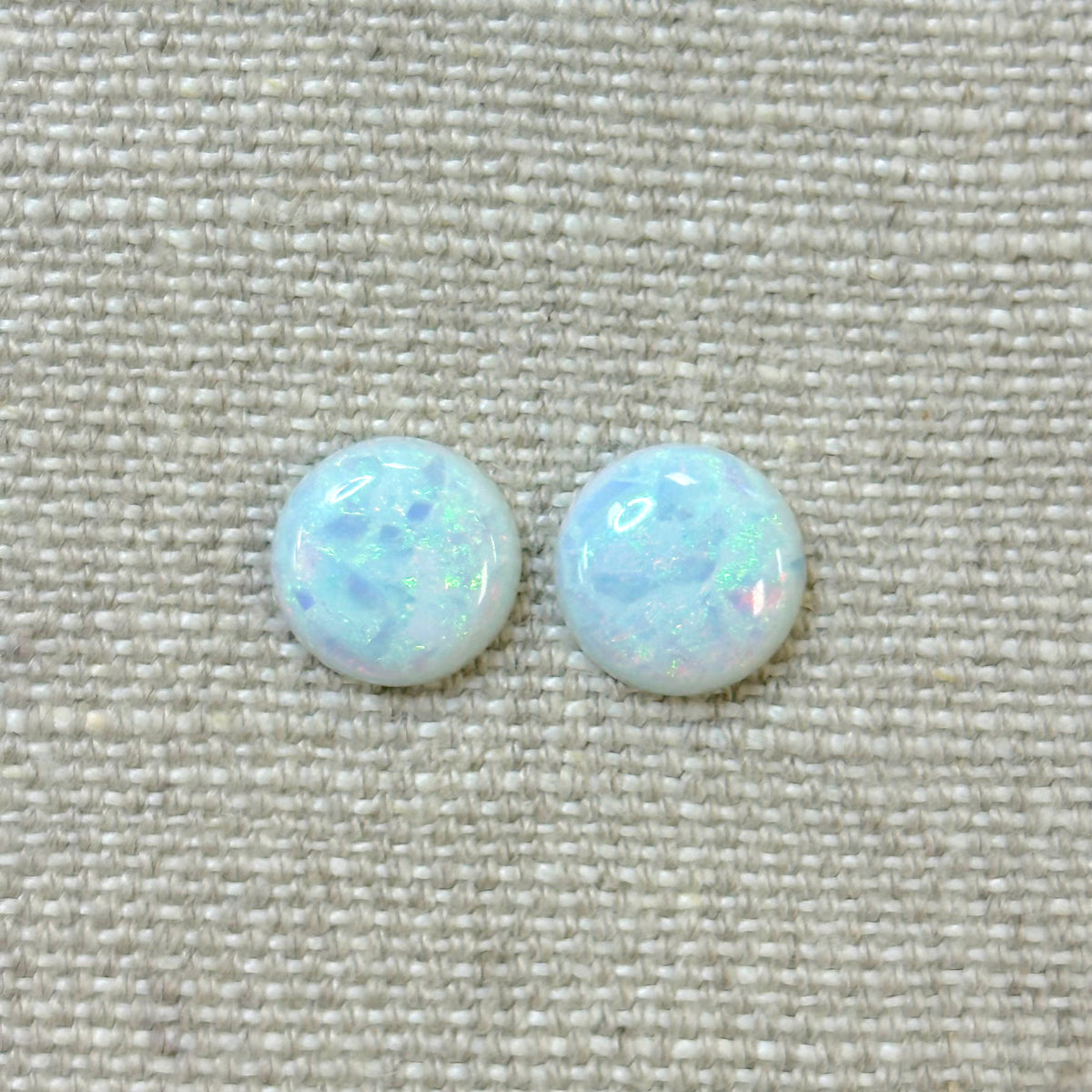 Sterling Opal 12mm Round Cabochon Set