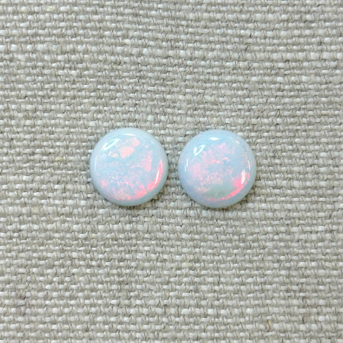 Sterling Opal 12mm Round Cabochon Set