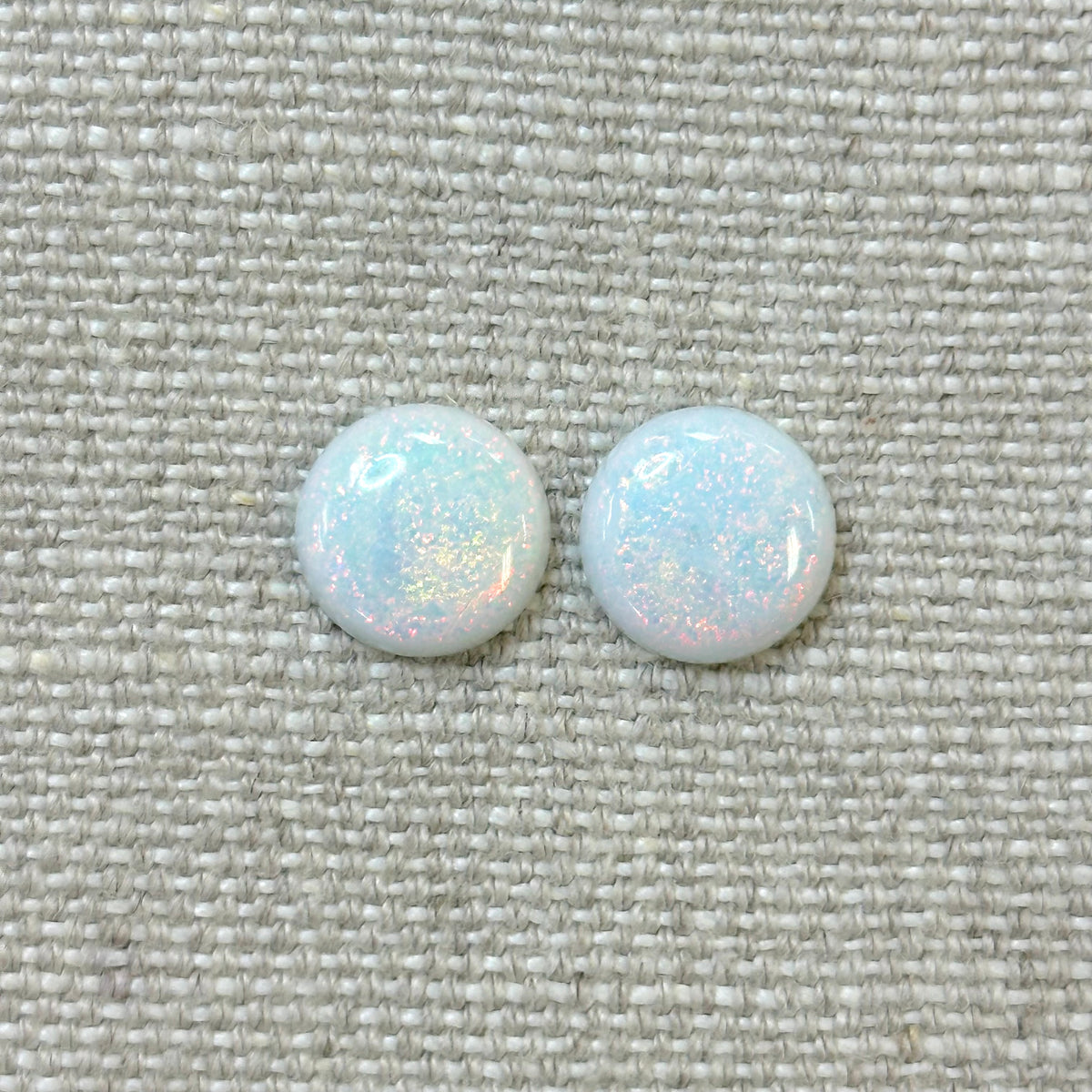 Sterling Opal 12mm Round Cabochon Set