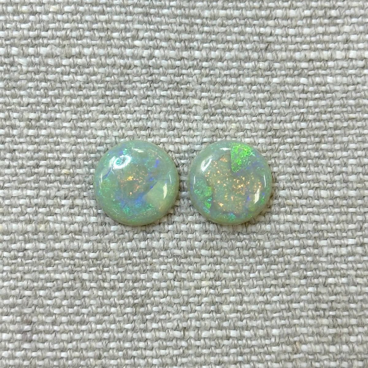 Sterling Opal 12mm Round Cabochon Set