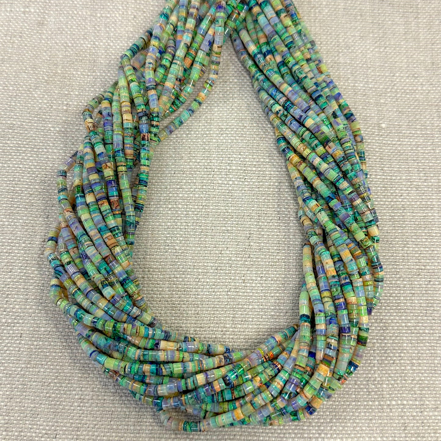 Sterling Opal 3.3-3.5mm Heishi Strand -- 16"
