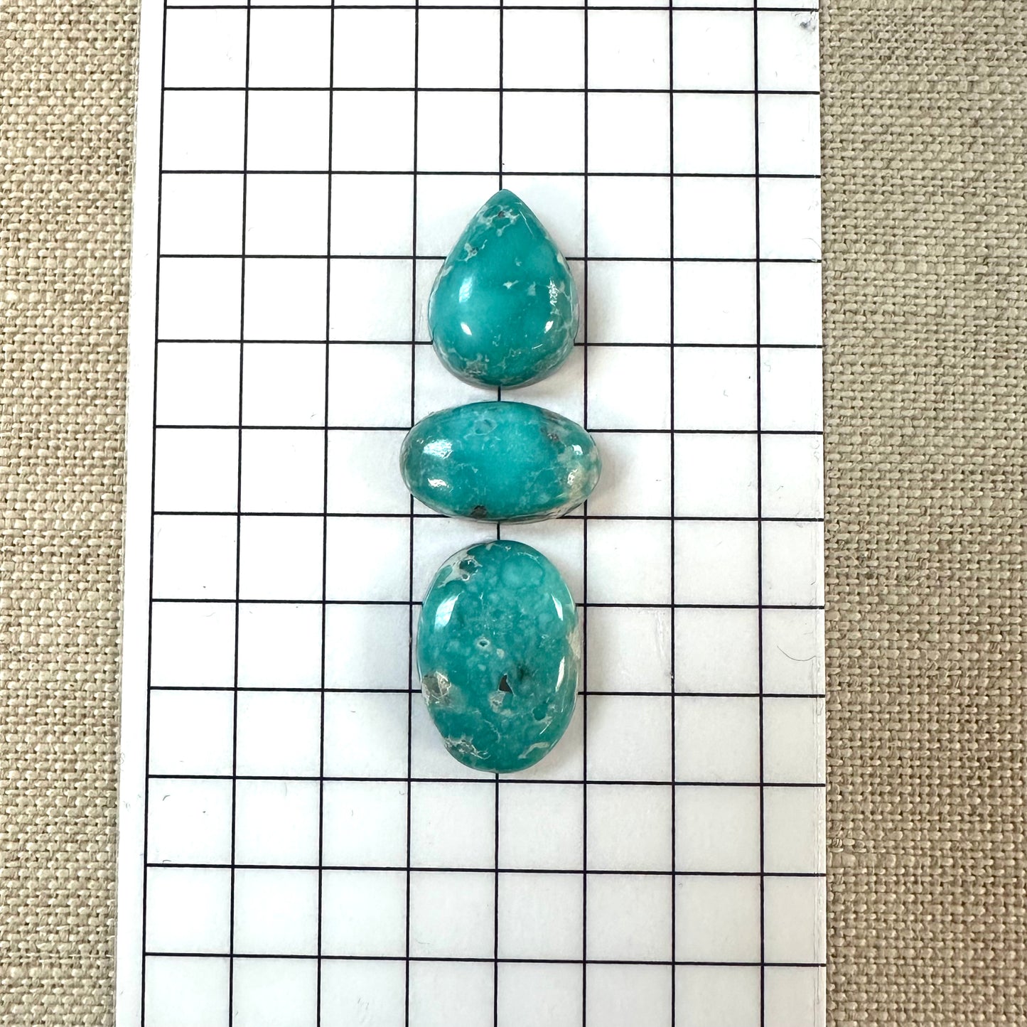 White Water Turquoise Cabochon Set