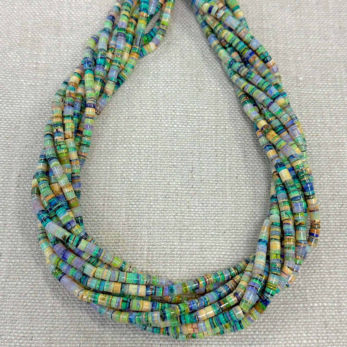 Sterling Opal 4mm Heishi Strand -- 16"