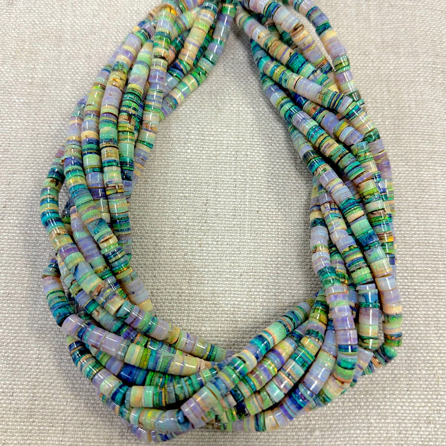 Sterling Opal 6-6.1mm Heishi Strand -- 16"