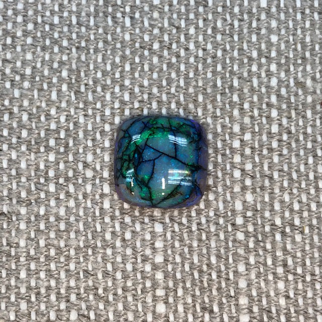Sterling Opal 12mm Square Cushion Cut