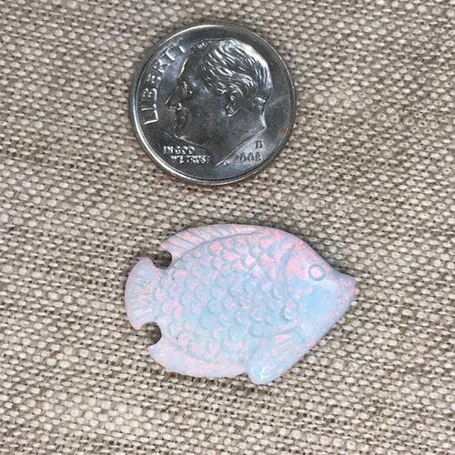 Sterling Opal Carved Fish Color 2